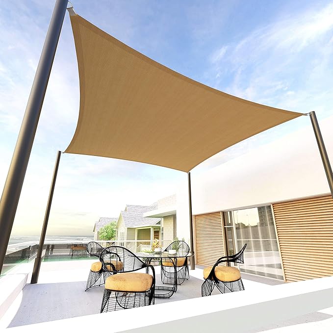 Tronssien Rectangle 12'x16' Sun Shade Sail, 95% UV Blockage Canopy Awning by Tronssien