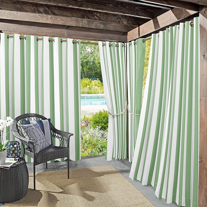 Sun Zero Valencia Cabana Stripe Indoor/Outdoor UV Protectant Energy Efficient by SunZero%E2%84%A2