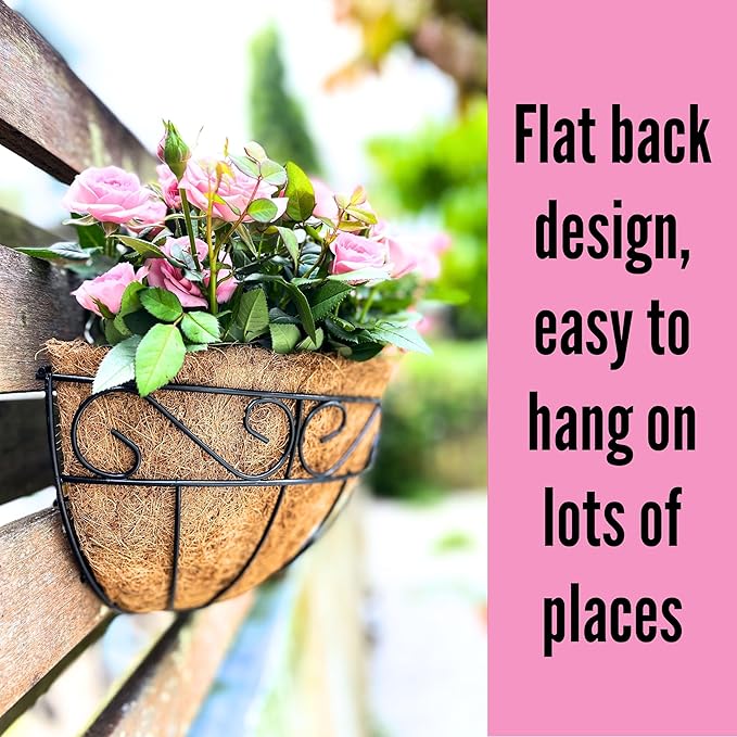 LaLaGreen Wall Hanging Planter, 2 Pack, 12 Inch Wall Mounted Flower Basket - Image 9