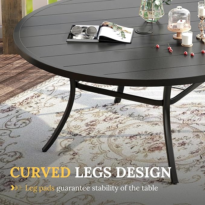 VICLLAX 60" Outdoor Round Patio Table - Image 6