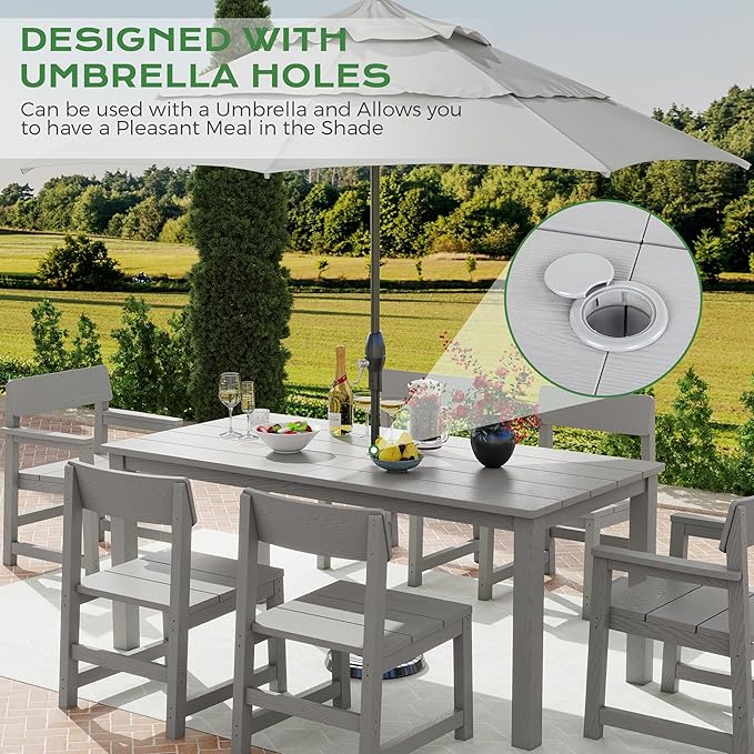 9 Piece Patio Dining Sets for 8 HIPS Outdoor Dining Table Set - Image 4