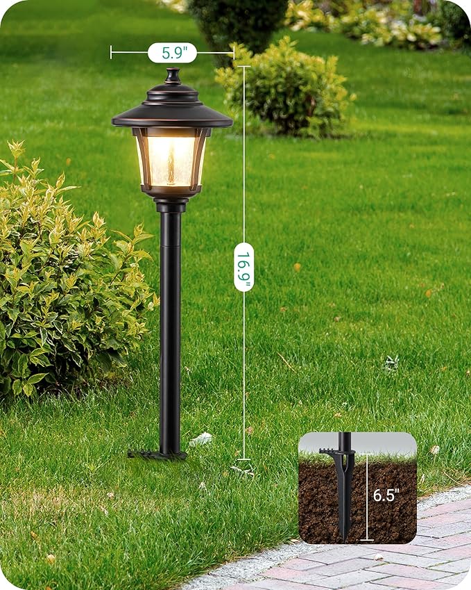 EDISHINE Low Voltage Landscape Lighting, 12V 3W 120LM 3000K Seed Glass Outdoor - Image 7