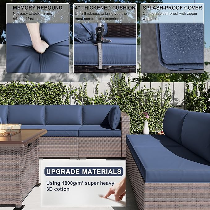 Kullavik 10 Pieces Outdoor Patio Furniture Set - Image 5