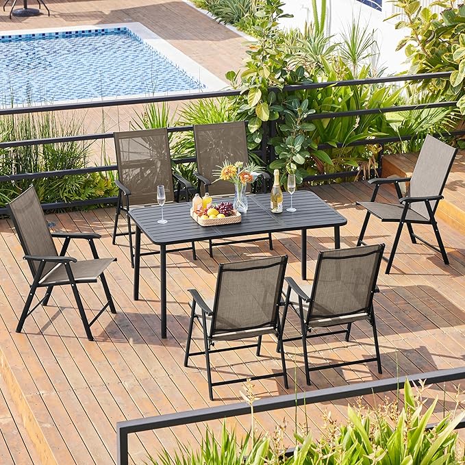 Yaheetech Outdoor Patio Chairs Set of 4, Portable Dining Chairs - Image 5