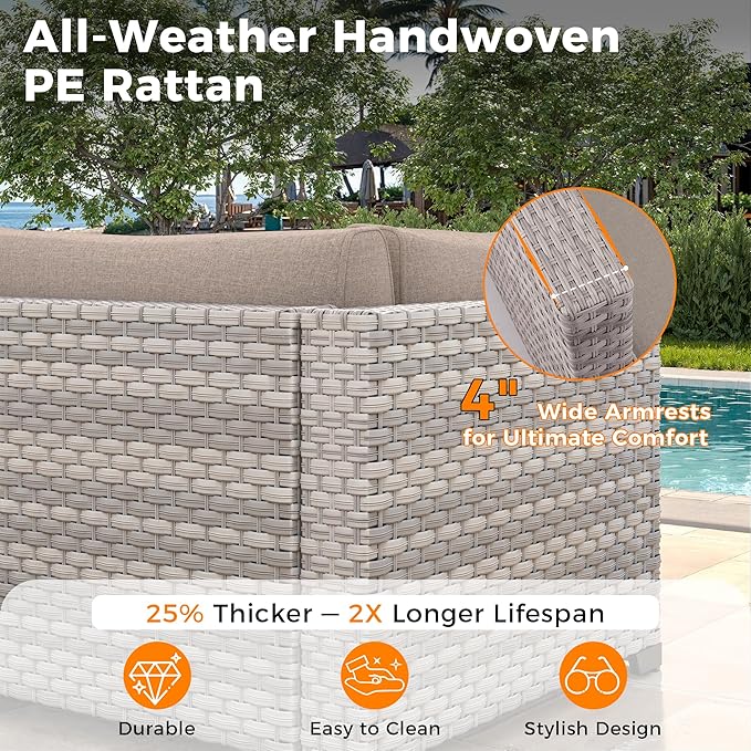 8-Seat Modern Patio Furniture Set - Image 4