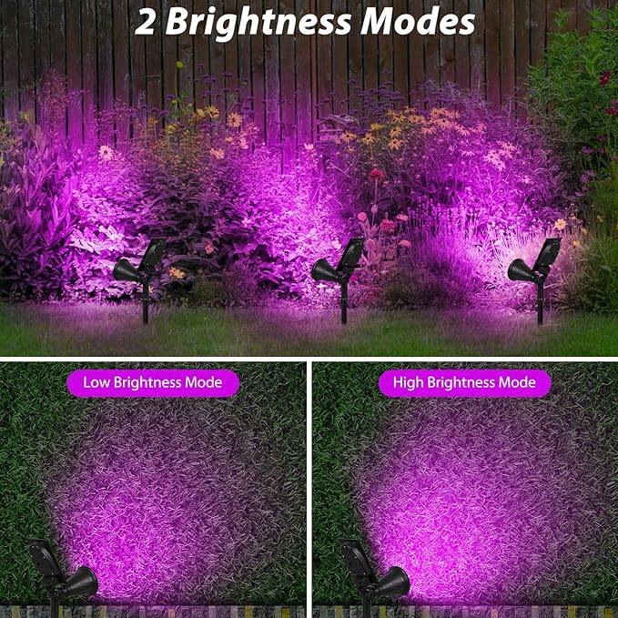 T-SUN Solar Spotlights, 4 LED Solar Waterproof Outdoor Landscape Lights - Image 3