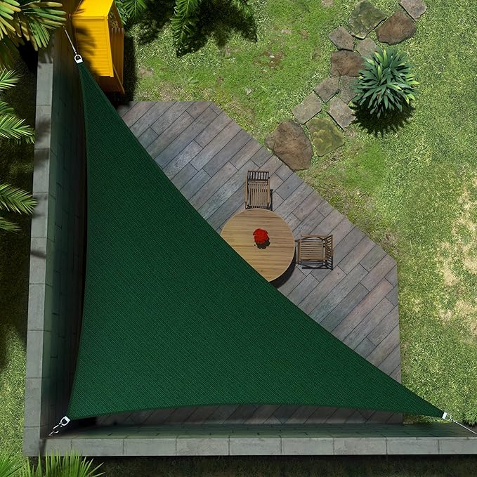 Amgo Custom Size 10' x 14' x 17.2' Green Right Triangle Sun Shade Sail Order to by Amgo