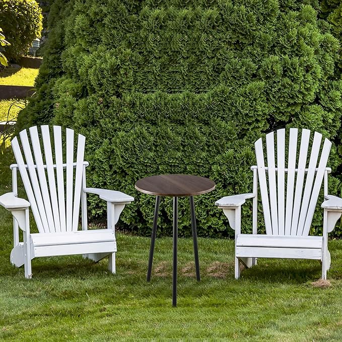 Metal Outdoor Side Tables Set of Two Small Outside Round End Table - Image 2