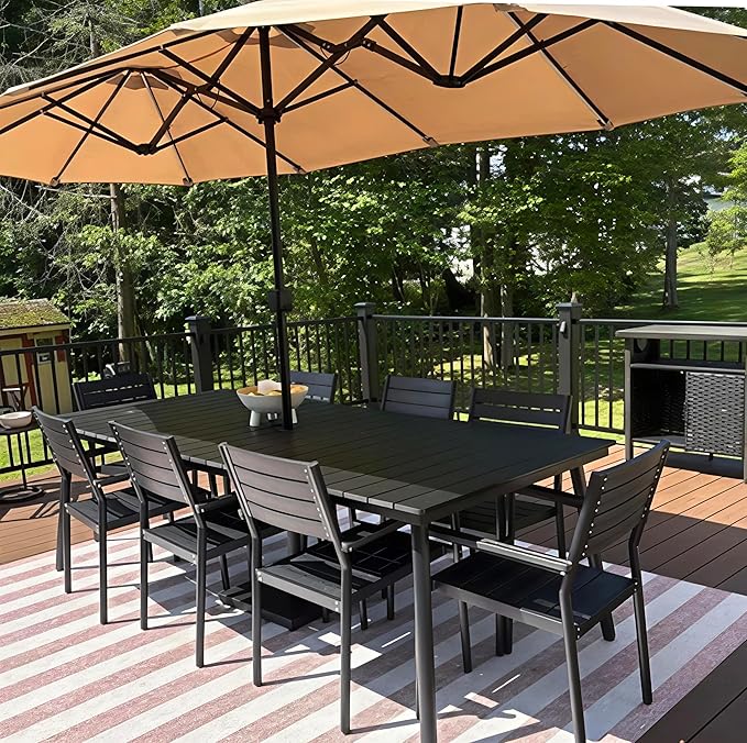 70" Patio Outdoor Dining Table for 6, Weather-Resistant Aluminum Frame - Image 7