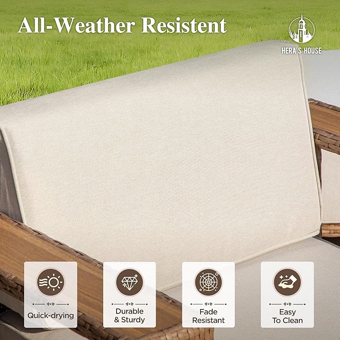 HERA'S HOUSE 6 Pieces Sectional Patio Furniture Set, All Weather Patio - Image 2