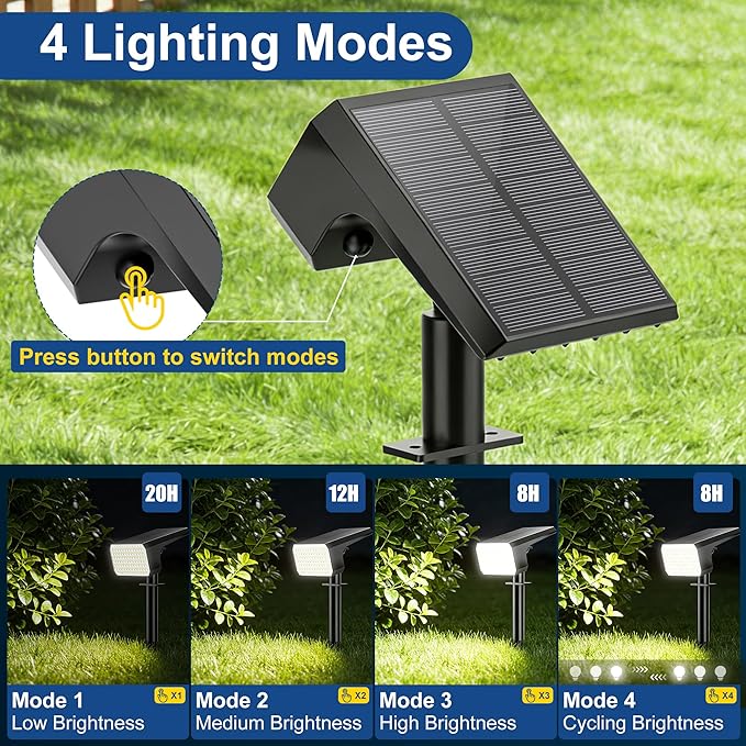 LANSOW 12 Pack Solar Spot Lights Outdoor Waterproof IP67, Solar Landscape - Image 2