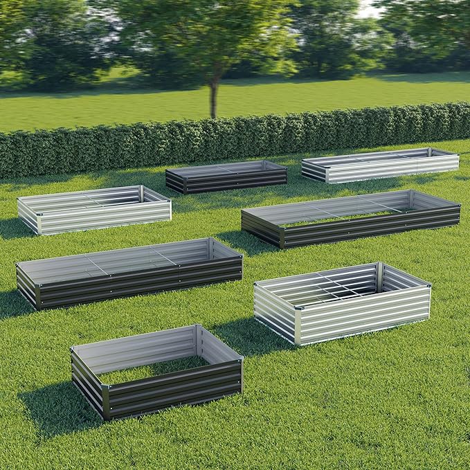 12x4x1 ft Galvanized Raised Garden Bed, Outdoor Planter Box Metal Patio Kit - Image 5
