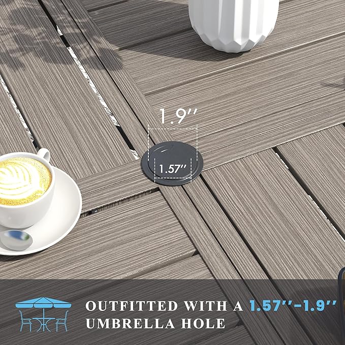 VICLLAX Patio Table and Chair Set of 4, All Weather Metal Round Outdoor Dining - Image 2