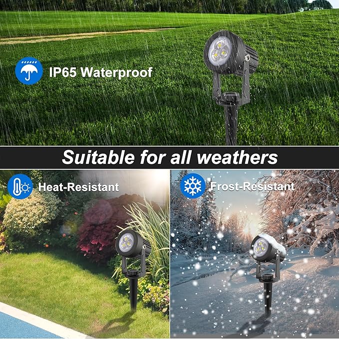 Solar Spot Lights Outdoor, Solar Landscape Spotlights IP65 Waterproof 9.8ft - Image 7