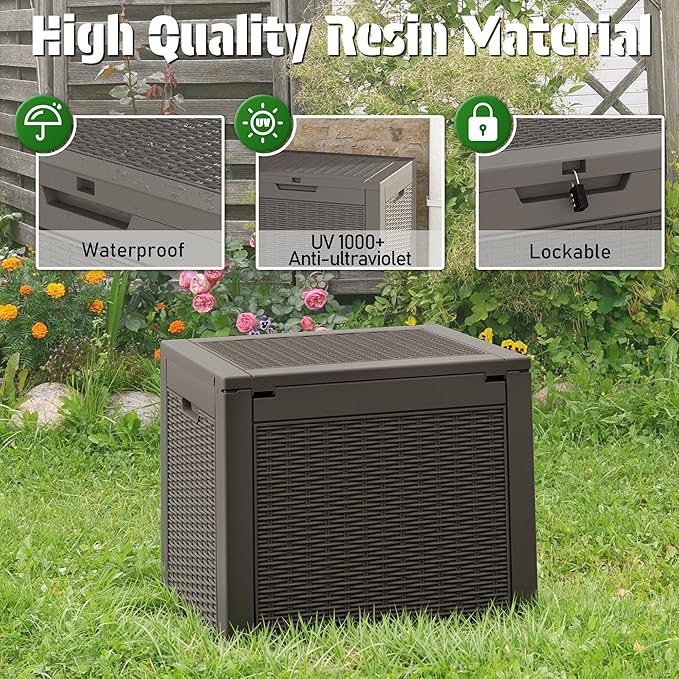 Outdoor Storage Box, Resin Deck Boxes Indoor and outdoor, Waterproof Storage - Image 4