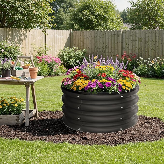 ZXZYHFTY Round Galvanized Raised Garden Bed kit, Round Large Metal Raised - Image 9
