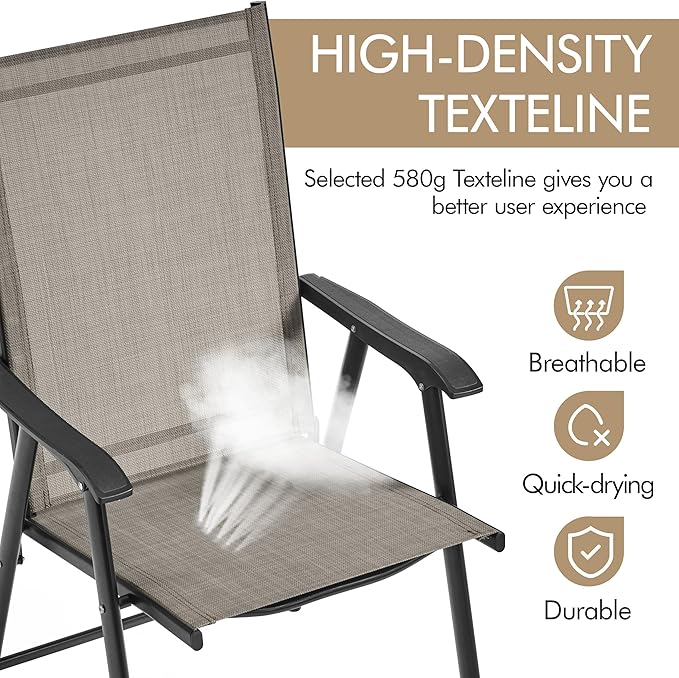 Yaheetech Outdoor Patio Chairs Set of 4, Portable Dining Chairs - Image 7