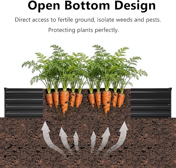 12x4x1 ft Galvanized Raised Garden Bed, Outdoor Planter Box Metal Patio Kit - Image 4