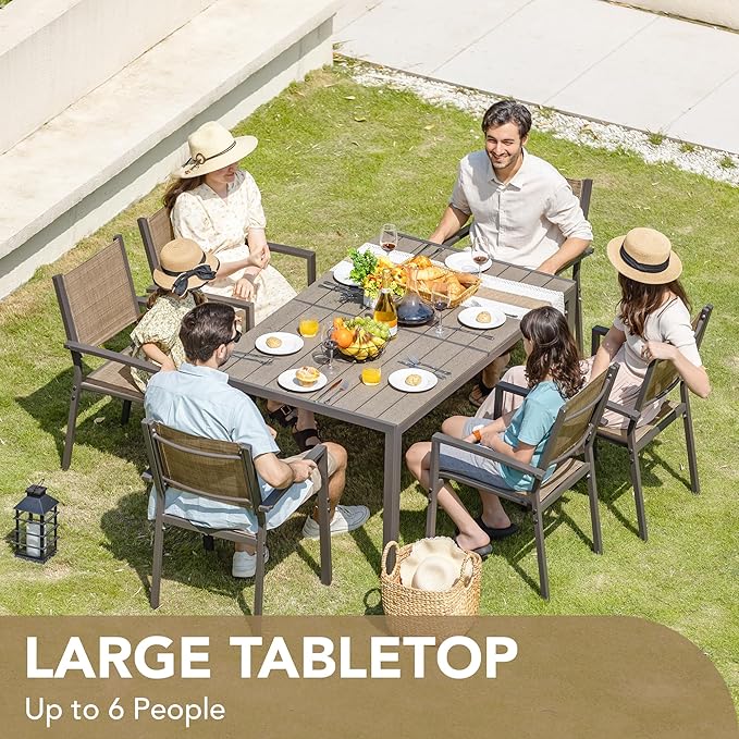 Devoko Patio Dining Set 7 Piece Outdoor Furniture - Image 8