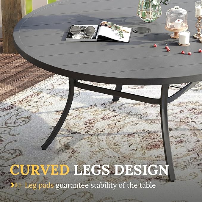 VICLLAX 53" Outdoor Round Patio Table - Image 4