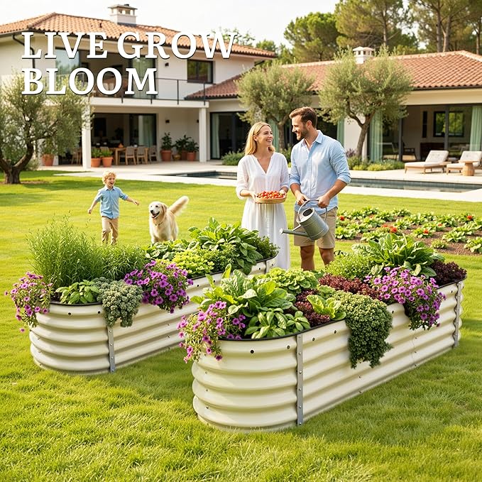 YITAHOME 17" Tall 6 in 1 Large Raised Garden Bed Kit, 6.5x2x1.4ft Galvanized - Image 3