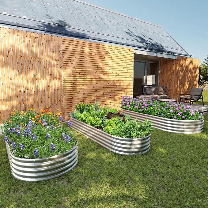 2PCS 6x3x1ft Galvanized Metal Raised Garden Bed Kit, Outdoor Planter Box - Image 7