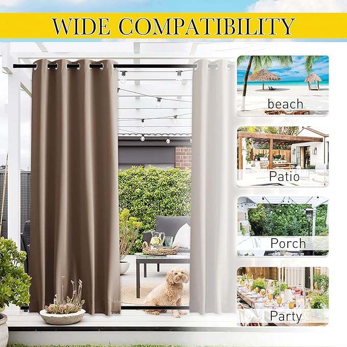 NICETOWN 2 Panels Outdoor Curtains - Image 3