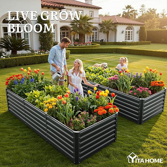 YITAHOME 8x4x2ft 2pcs Large Raised Garden Bed, Galvanized Metal Planter Box - Image 3