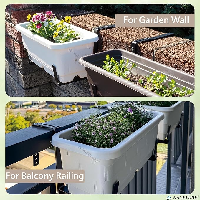 Window Box Brackets for Railing- 2 Pcs Adjustable Planter - Image 6