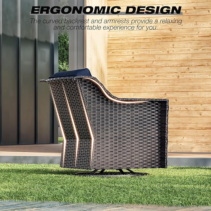 Joyside Wicker Patio Furniture Sets, 9 Pieces Upgraded Large Size Outdoor - Image 6