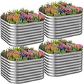 4 Pack 3x3FT Raised Beds for Gardening, Corrugated Galvanized Steel Raised by OZMSHF