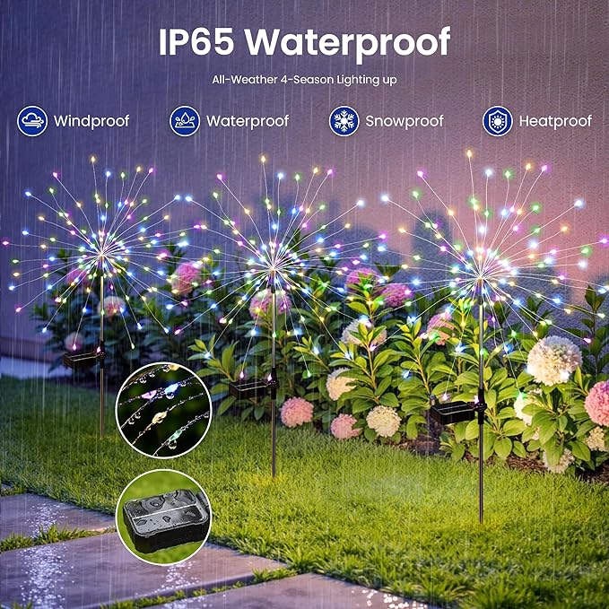 Solar Lights Outdoor, 120LED 6pack Fairy Garden Lights Decor - Image 6