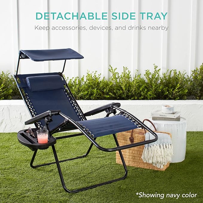 Best Choice Products Folding Zero Gravity Outdoor Recliner Patio Lounge Chair - Image 6