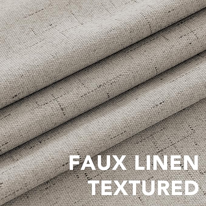 H.VERSAILTEX Linen Blackout Curtains 63 Inches Long 100% Absolutely Blackout - Image 4