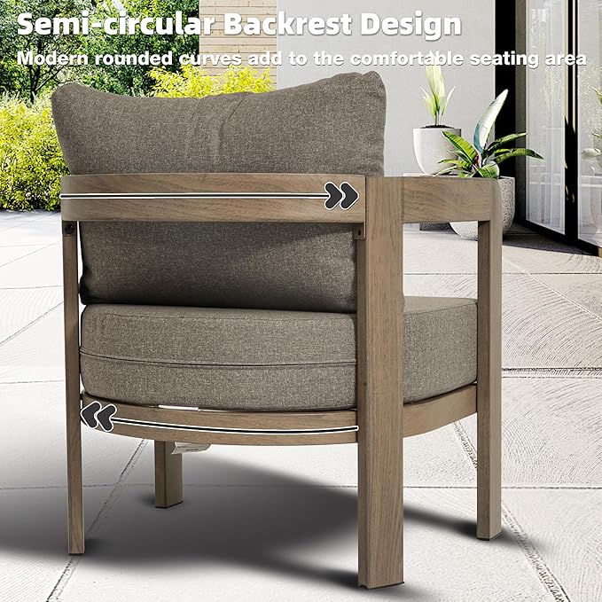Outdoor Furniture Set, Metal Modern Outside Furniture - Image 4