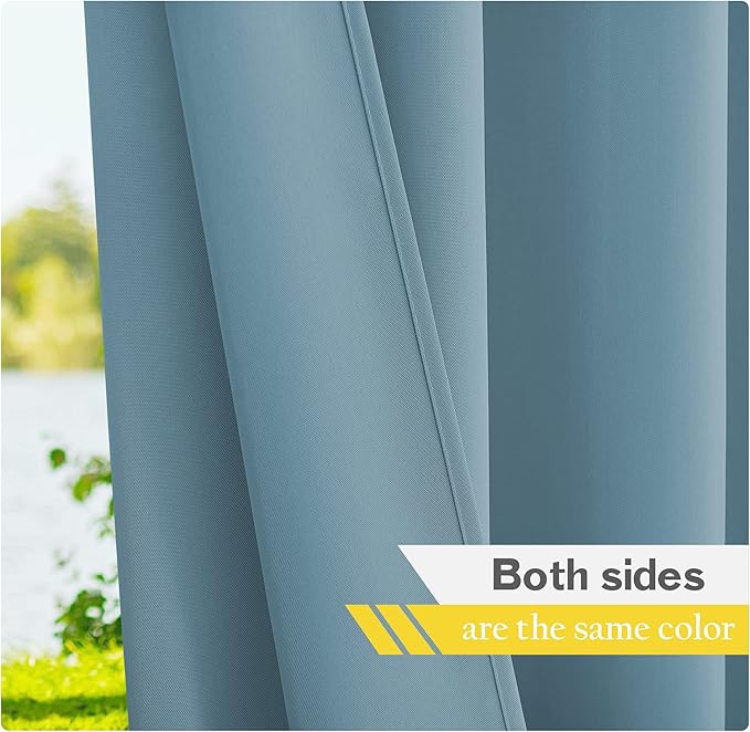 NICETOWN Canvas Outdoor Waterproof Patio Curtains 2 Pieces, Rustproof Grommets - Image 5