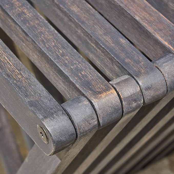 Christopher Knight Home Esme Outdoor Acacia Wood Bench, Dark Gray Finish - Image 7