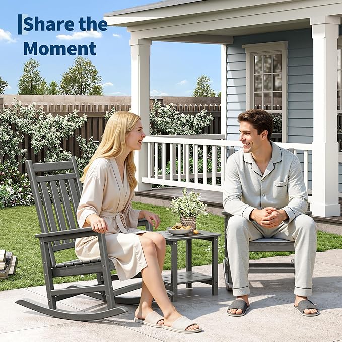 HDPE Rocking Chair Outdoor Set of 4 - Image 3