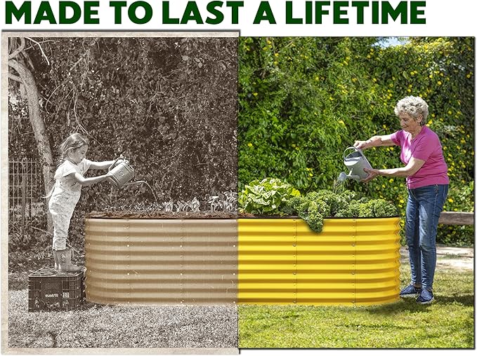 Plant & Plot Galvanized Raised Garden Beds Outdoor // 4×2×2 ft Planter Raised - Image 3
