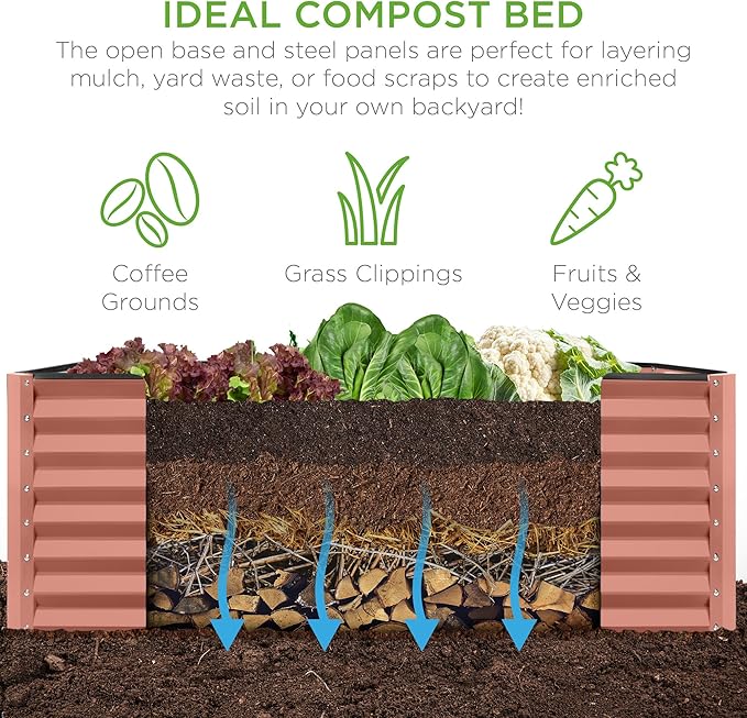 Best Choice Products 6x3x2ft Outdoor Metal Raised Garden Bed, Deep Root Box - Image 4