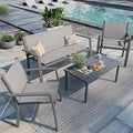 Shintenchi 4 Pieces Patio Furniture Set All Weather Textile Fabric Outdoor by Shintenchi