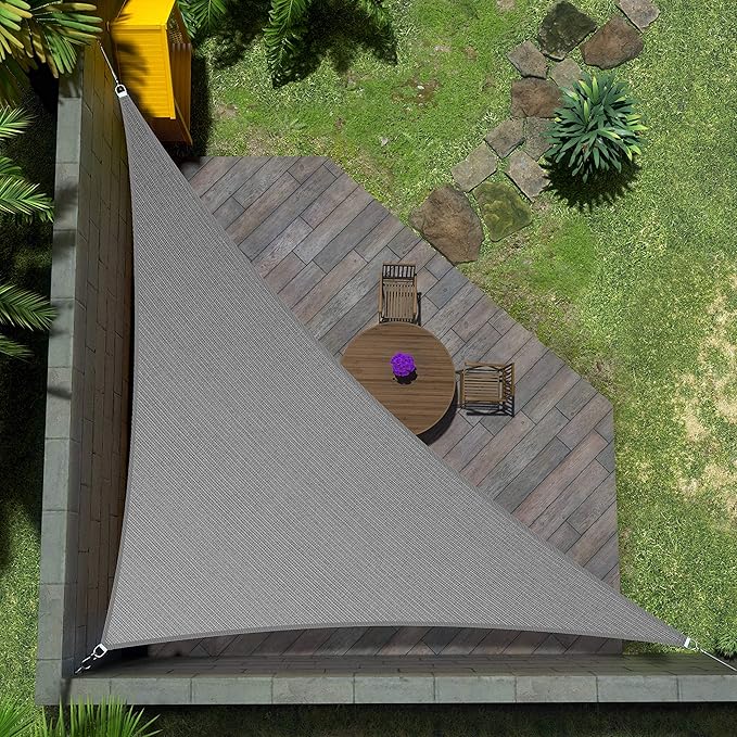 Amgo Custom Size 19' x 21' x 28.3' Grey Right Triangle Sun Shade Sail Order to by Amgo