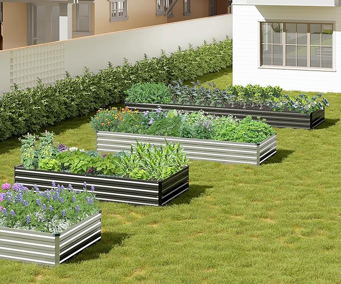 2PCS 12x3x1ft Galvanized Raised Garden Bed Kit, Galvanized Planter Raised - Image 8